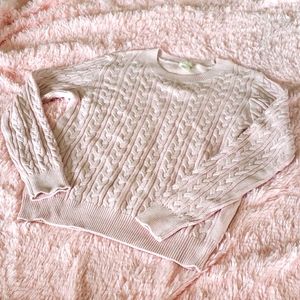 Light pink cable knit sweater